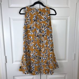 c&e Floral Sleeveless Dress mustard size S sleeveless floral